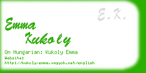 emma kukoly business card